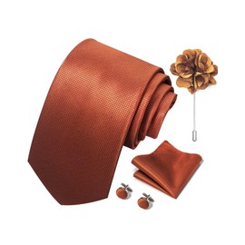 MaRowsm Necktie, Formal, Floral, Business, Job Hunting, Luxury, Striped, Wedding, Paisley, orange solid