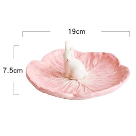Soulnioi Ceramic Dinner Plate Bunny Easter Fruit Plate Easter Salad Bowls Bunny Snack Dessert Bowls for Easter Vegetable Serving Platter Candy Dishes for Wedding Dinner Party Decoration Pink