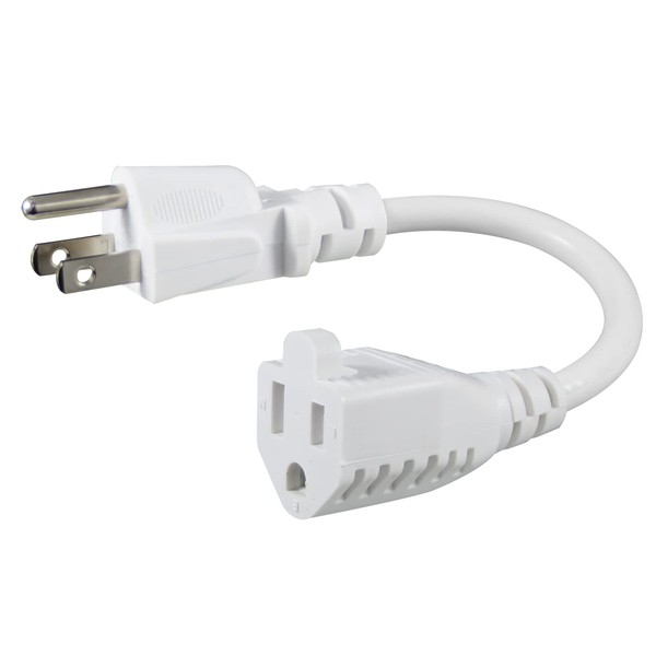 KUNCAN Short Power Extension Cord - 8 Inches 3 Prong