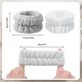 FEXPDL Face Wash Wristbands 4Pcs Skincare Wristbands, Microfiber Wrist Wash Band Wrist Wash Bands Prevent Liquid from Spilling Down Arms for Women Girls Makeup, Spa Wristband