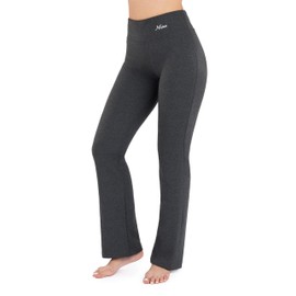 Nirlon Straight Leg Yoga Pants - Straight Leg Leggings for Women Breathable Leggings for Yoga Regular & Plus Size Pants for Gym (S 28" Inseam, Charcoal)