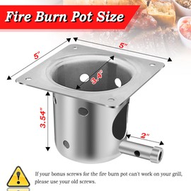 foedo Fire Burn Pot and Hot Rod Ignitor Kit, Heavy Duty Fire Pot and Hot Rod/Grill Igniter with Screws and Fuse, Replacement Parts for Traeger & Pit Boss Wood Pellet Grill Smoker