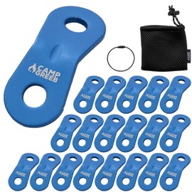 20 Pack Camp Chauses, Universal Fittings, Aluminum Rope Tensioner for Tent Tarp Rope Tensioner (Blue)