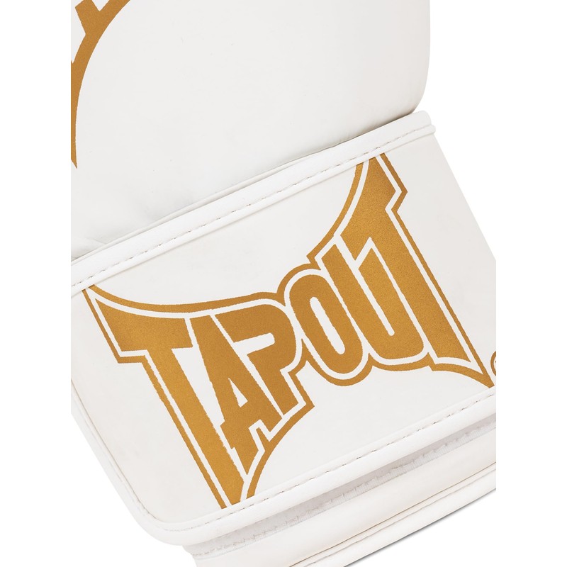 Tapout Torrey White/Gold Faux Leather Boxing Gloves (1 Pair) 12