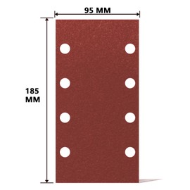 Senmai Tools 93x185mm Hook and Loop Sanding Sheet 8 Holes Sanding Sheets 120 Grit Sandpaper for Orbital Sanders for Sanding Hardwood Paint on Wood (Pack of 30)