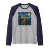 Cat Starry Night Van Gogh Gift Bengal Cat Mom Raglan