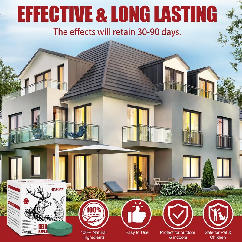 Deer Repellent Ball 12 Pcs: Effective Deer Deterrent for Garden,