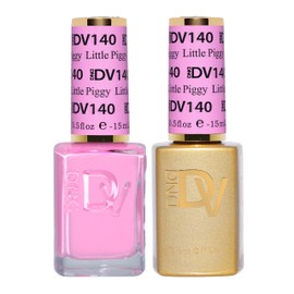 DAISY DND DND Diva Gel Polish Set, Soda Poppin Collection, UV/LED Gel Polish and Air Dry Nail Lacquer, Matching Chip-Free Polish Duo, 140 Little Piggy, 0.5 Fl Oz