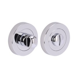 HANDLEZONE® Bathroom Toilet Door Thumb Turn and Release Deadbolt Kit - Polished Chrome - 76mm Bolt with 57mm Backset