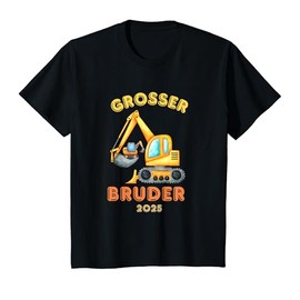 Children's T-Shirt with German Text "Ich Werde Großer Bruder 2025" [German Language], black