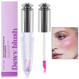 WENJLYJ Color Changing Blush,Clear Liquid Blush for Cheeks & Lips,Blendable Long Lasting Moisturizing Rouge Blush Multi-Use Cheek Stain Lip Gloss Magic Tinted Balm for Women