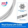 Atesilor 2Pcs Upgraded Vinyl Coated Stainless Steel Lift Cable Compatible