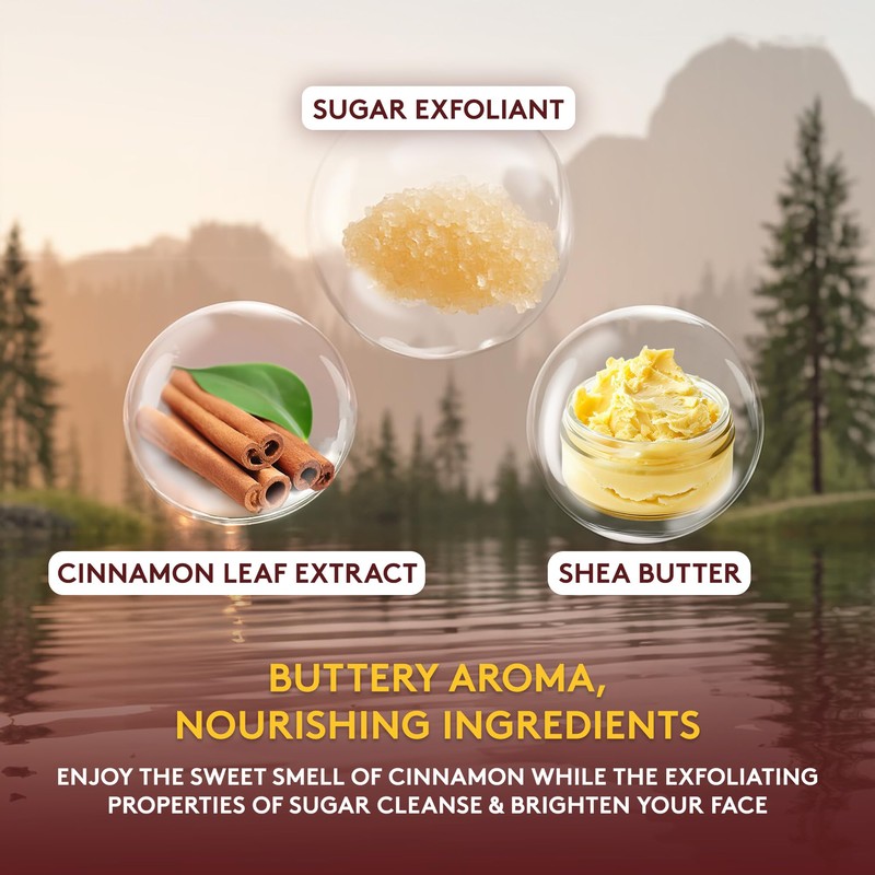 OKAY POLISHED SKIN BROWN SUGAR&CINNAMON FACIAL SCRUB Helps Clear Blemishes,Clear