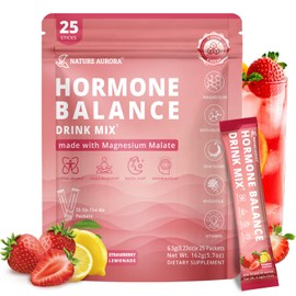 Hormone Balance Drink Mix for Women | Cortisol Reducer Supplement | Mood, Energy, & Sleep Support, Stress Relief | Shatavari, Myo-Inositol, Rhodiola Rosea, 25 Packets
