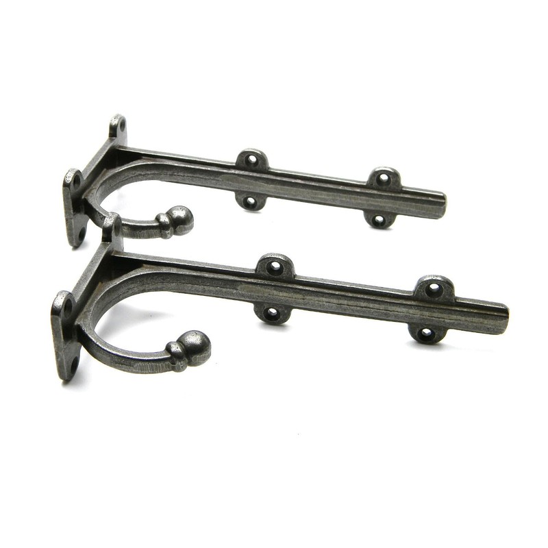 Ironmongery World Pair of Jacobean Cast Iron Rustic Shelf Bracket