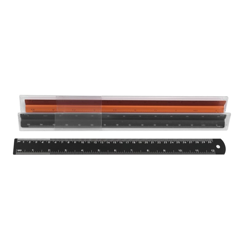 POFET Architectural Scale Ruler, Metal Triangular Scale Ruler Metric 1:20,