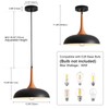 VIOLOEMI Black Hanging Light, Dome Pendant Light 12.60 inch, Modern