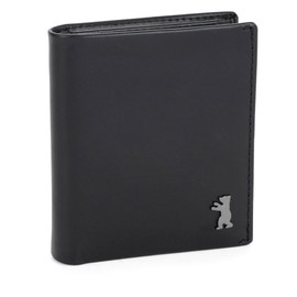 Berliner Bags Rome Men's Wallet with Coin Compartment, Leather Wallet with RFID Protection, Slim Wallet for Men, Portrait Format, black