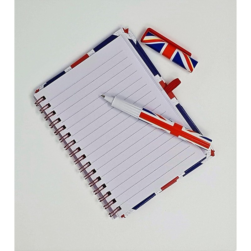 Union Jack Notebook and Matching Pen - Medium A6 Size/London