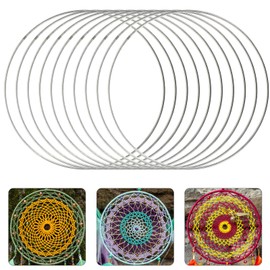 20cm Metal Wind Chimes 10pcs Dream Catcher Ring Metal Rings Hoops Metal Crafting Ring Circles Metal Macrame Rings Steel Craft Rings Metal Floral Hoop for Wreaths