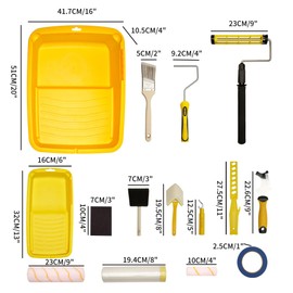 Voomey 28 Piece Paint Roller Kit, 12"Paint Tray，Paint Rollers 9 Inch,Paint Roller Extension Pole,Uitable for DIY Users, Indoors Walls, Rooms, Houses, Repairs,and Interior.