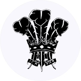 24 x 40mm Round 'Prince of Wales Feathers' Stickers (SK00006754)