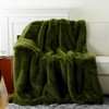 BATTILO HOME Luxury Fluffy Green Faux Fur Throw Blanket, Cozy