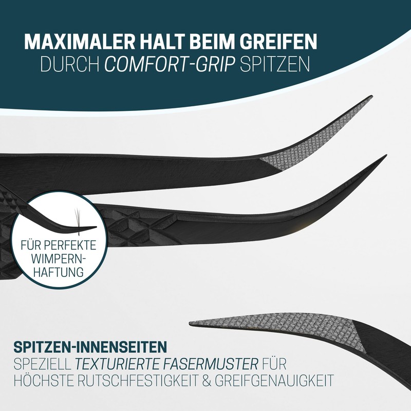 KLINGENHELD Precise Eyelash Tweezers Set – Extra Fine Fibre Tips