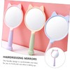 IWOWHERO 3pcs Handheld Cosmetic Mirrors with Cat Claw Handle Portable