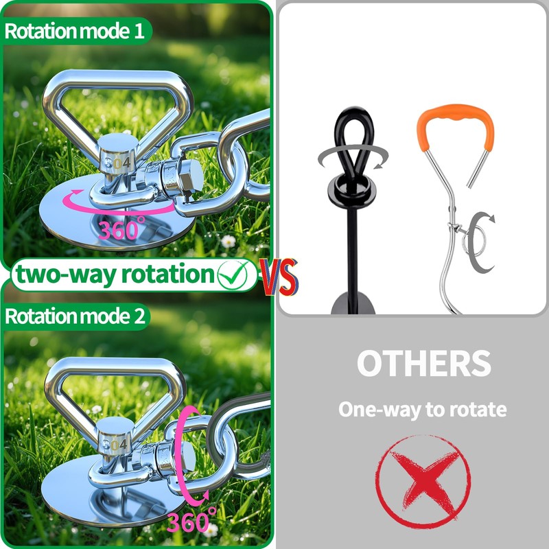 catapamey Dog Tie Out Cable and Stake,with 20FT Heavy Duty