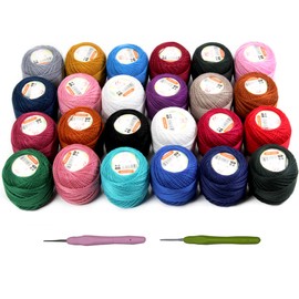 Crochet Thread Ball 24 Skeins Crochet Yarn 240 Gram Crochet Thread Set Crochet Cotton Yarn