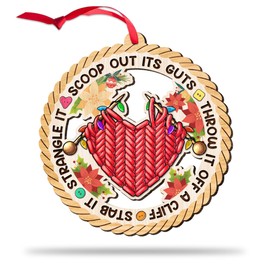 CEZII Knitting Christmas Ornaments 2024, Yarn Balls Ornament, Knitting Basket Ornament, Knitting Gifts for Knitters Crocheters Women Crafters, Gift for Mom Grandma Sisters on Birthday Christmas