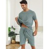 EISHOPEER Men's Ribbed Knit Pajamas Set 2 Piece Loungewear Casual