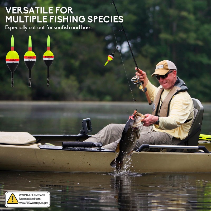 QualyQualy 4PCS Lighted Slip Bobbers Fishing Floats Glow in The