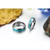 JewelryWe 6mm Comfort Fit Noble Tungsten Ring with Synthetic Turquoise