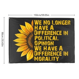 Political Flags 3x5 Morality Flag Banner, Difference in Political Opinion Statement, Resist Flag for Outdoor Porch Yard Room Wall Office Dorm Rally Display