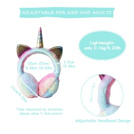 SEDEX Earmuffs for Girls Unicorn Girls Ear Muffs Winter Faux Fur Kids Ear Warmers Pink Fluffy Ear Cover with Cute Ears for Women Kid ()