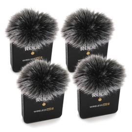 KETENG 4pcs Furry Microphone Windscreen Compatible with RODE Wireless GO 2 II Mic DeadCat Wind Windscreen Muff Cove