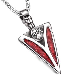 Magic Human Bear Claw Necklace - Cool Arrowhead Grizzly Paw Pendant Jewelry - Courage and Protection Tooth Amulet