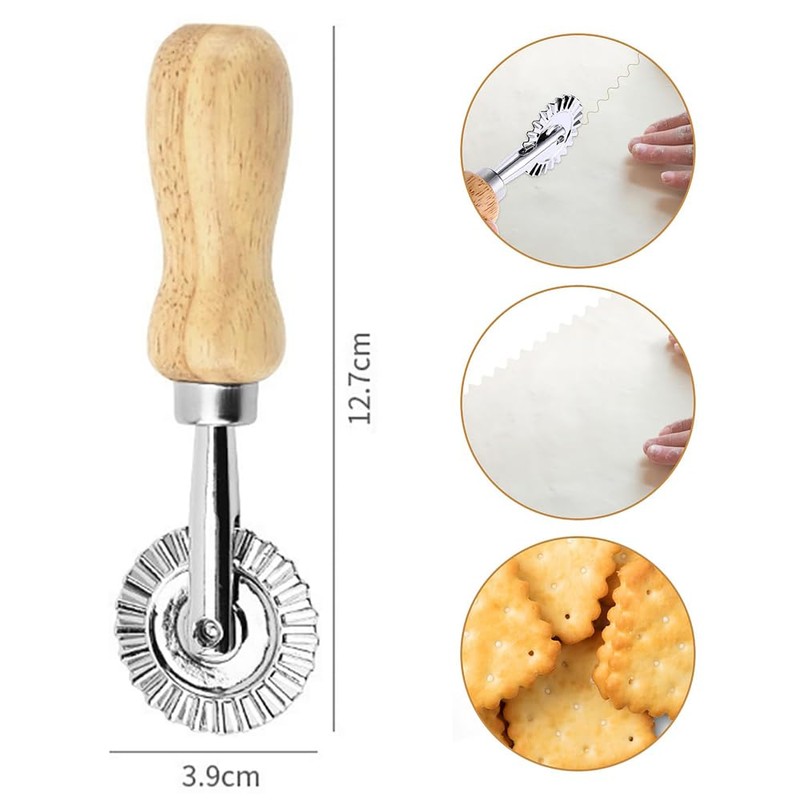 Pasta Cutter Wheel,Ravioli Stamp Cutter with Roller Zinc Alloy Noodle
