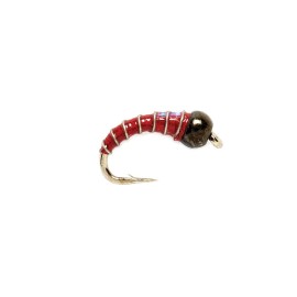 Fulling Mill Red Mirage Zebra Midge Size 16 | One Dozen Flies