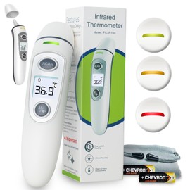Forehead and Ear Thermometer, No Touch Digital Infrared Thermometer for Baby, Adult and Whole Family| Multifunction Quick Accurate Reading, Fever Alarm, Record Memory, TGA ARTG No. 353751