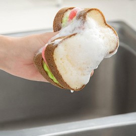 Sandwich Sponge, Cute Deep Cleaning Thickened Scrub Dish Wipe Sponge Kitchen Sponges for Kitchen Cleaning Supplies Kitchen Cleaning Sponge Dish Cloth Erase Stains Bath