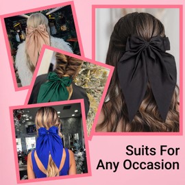 5-Pack Elegant Oversized Hair Bows for Women & Girls – Stylish Bow-Knot Clips with Ribbon Tails, Non-Slip Design for Thick & Thin Hair, Perfect for Everyday Wear & Special Occasions