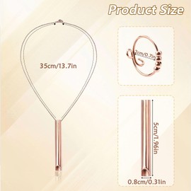 Breathing Necklace, Breathlace Ring Necklace Anxiety Necklace Whistle Necklace for Meditation (Rose Gold)