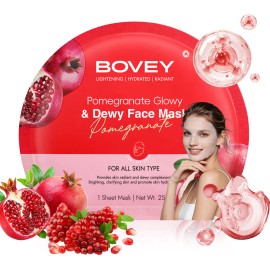 7pcs Mascarilla Facial De Granada Hidratante Y Iluminadora Todo Tipo De Piel