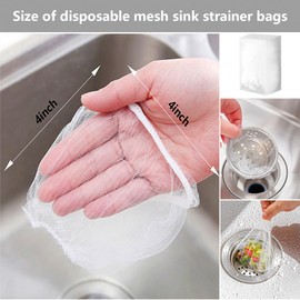 Vlwltl 200 PCS Disposable Kitchen Sink Drain Strainer Mesh Bag and PP Extraction Box Fits Sink Strainer for Collecting Kitchen Food Waste Leftover Garbage