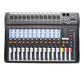 DYRABREST Audio Mixer 12 Channel Live Studio LED Display USB,Professional Bluetooth Mixing Console with 3-Band EQ Sound Board Console GAIN Channel,DJ Studio Audio Mixer(12 Channel)