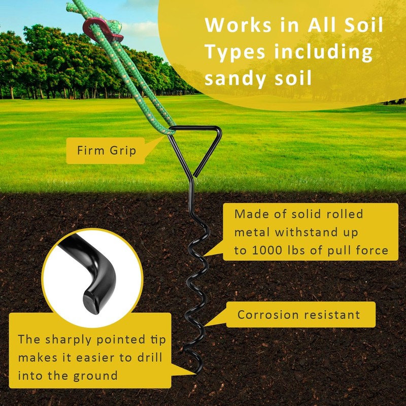 FCENDS Tree Stake Kit, Heavy Duty Spiral Tree Stakes and