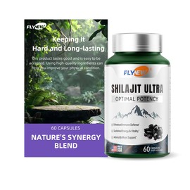 Flynew Optimal Potency Shilajit Ultra 60 Capsules Made in USA with Essential Minerals for Healthy Aging and Immune System Support - Edible, Healthcare, Anti-aging Support:_Pack of 1 (60 capsules)